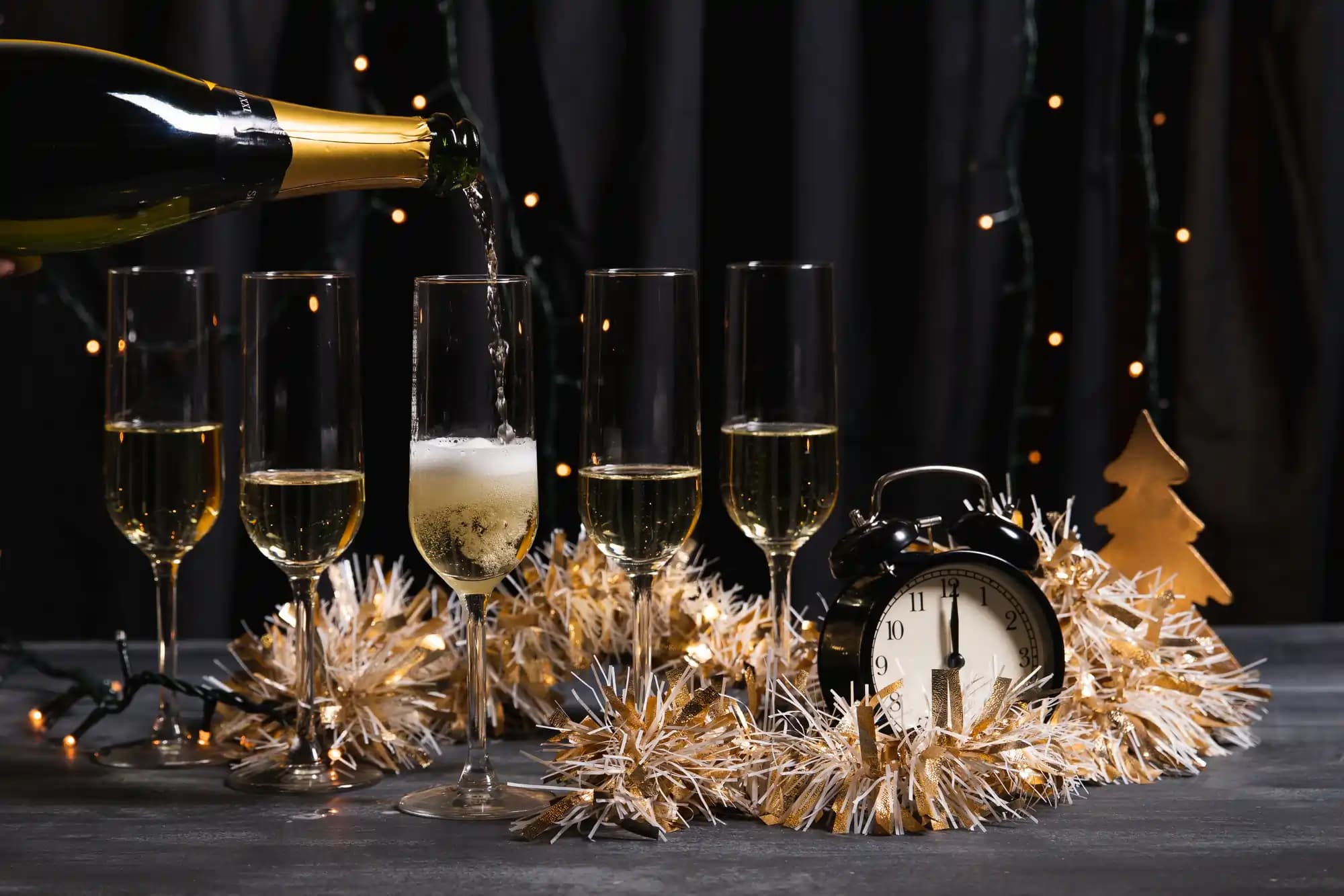 Champagne poured for celebration